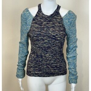 We The Free Out Of Control Tee‎ Size L Cold Shoulder Space Dyed Long Sleeve Boho